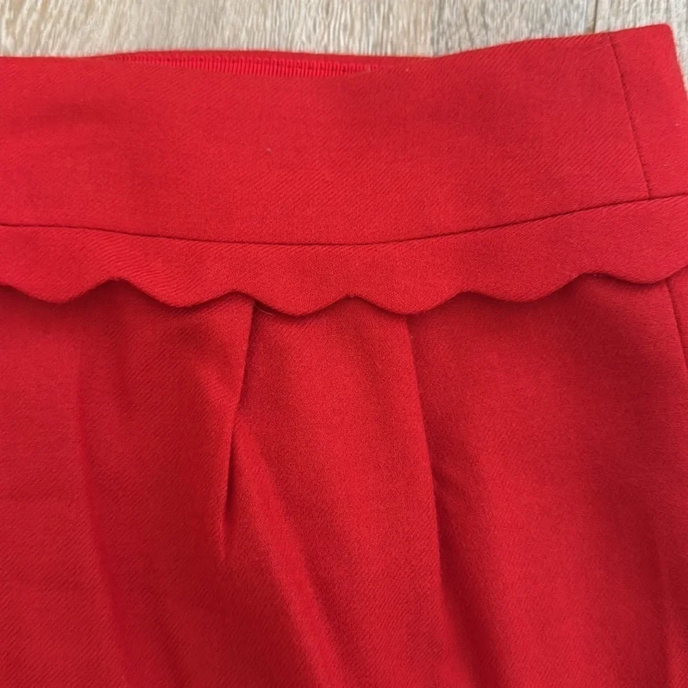 J Crew Red Wool Mini Skirt 0